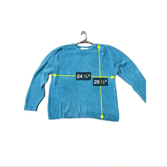 Barry Bricken Neiman Marcus Acrylic Blue Ribbed Knit Sweater Sz XL - Picture 6 of 8